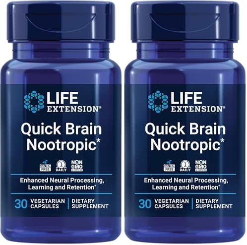 Life Extension Quick Brain Nootropic, Fast Thinking and Focus, 30 Capsules