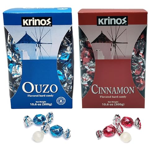 Krinos Cinnamon Candy - Hard Candy Imported from Greece, 10.6 oz | Natural flavors of cinnamon. Imported from Greece. Ideal as a after-meal palate cleanser and sharing at parties and gifts.