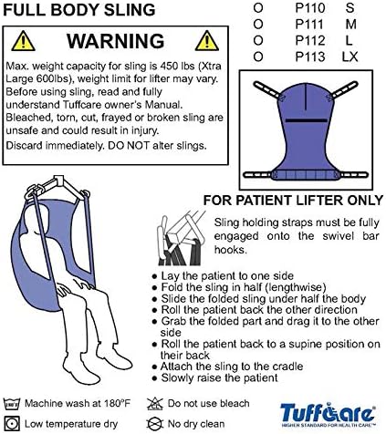 Full Body Sling (Medium) Compatible with Tuffcare, Hoyer, Invacare, McKesson, Drive, Lumex, Medline, Joerns and Other Patient Lifts