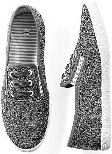 kufeiti Women's Canvas Slip On Shoes Sneakers for Women Fashion Comfortable White Black Elastic Sneakers for Women