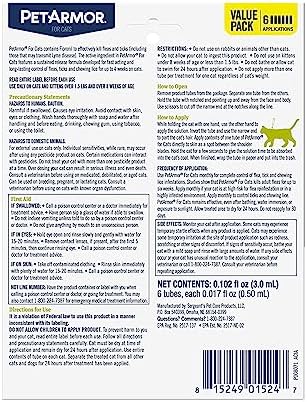 PetArmor for Cats, Flea & Tick Treatment for Cats (Over 1.5 Pounds), Includes 3 Month Supply of Topical Flea Treatments