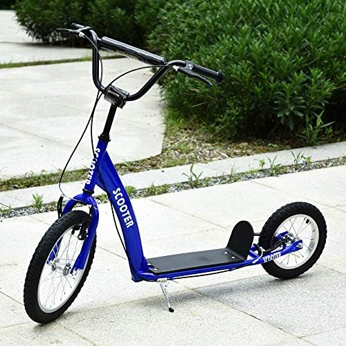 Aosom Youth Scooter Kids 5+ Adjustable Handlebar 16" Front 12" Rear