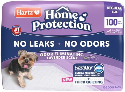Hartz Home Protection Lavender Scented Odor Eliminating Dog Pads, 50 Count