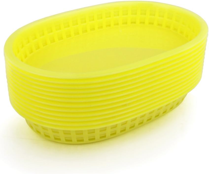 New Star Foodservice Fast Food Baskets, 10.5 x 7 Inch, Set of 12, Yellow