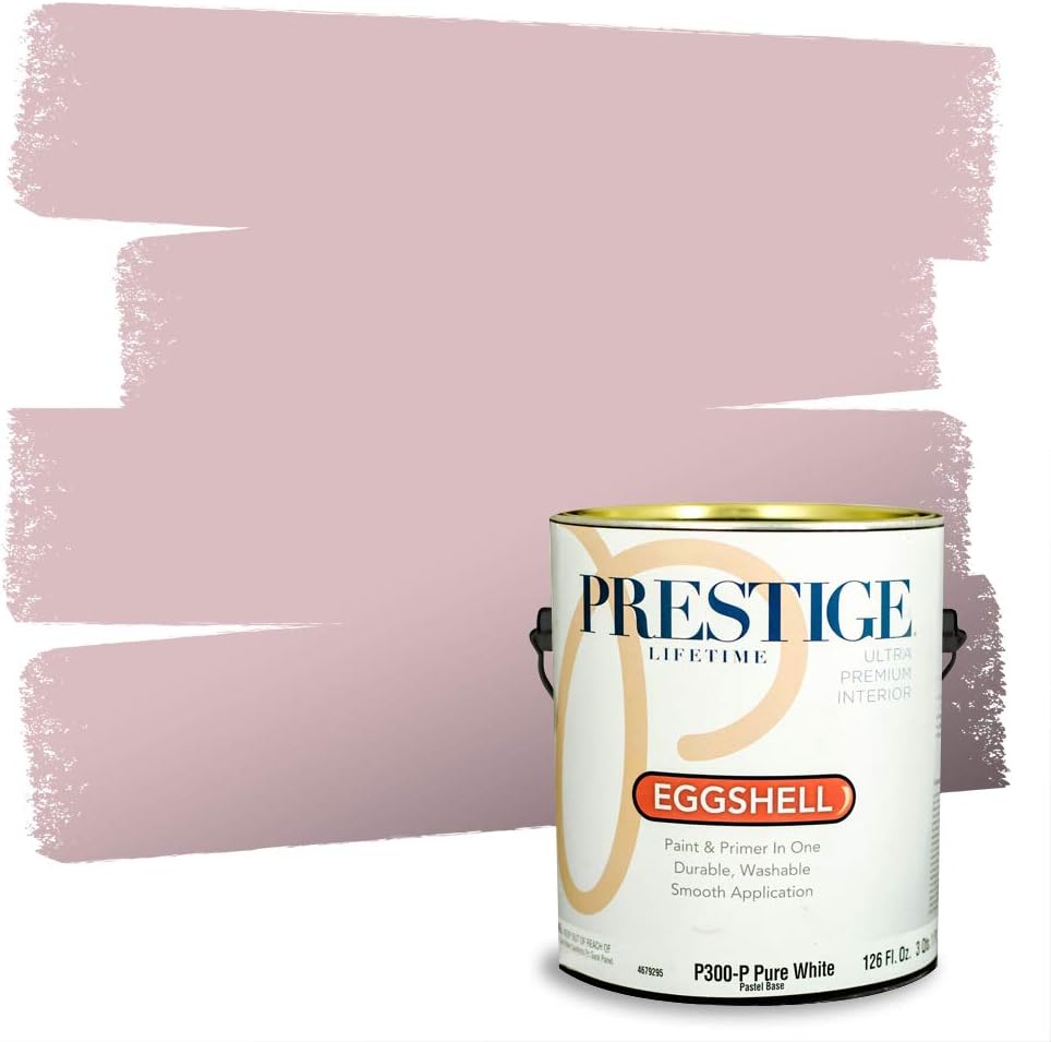 PRESTIGE E500-P-SW6303 Exterior Paint and Primer in One, 1-Gallon, Semi-Gloss, Comparable Match of Sherwin Williams Rose Colored, 1 Gallon, SW17-Rose