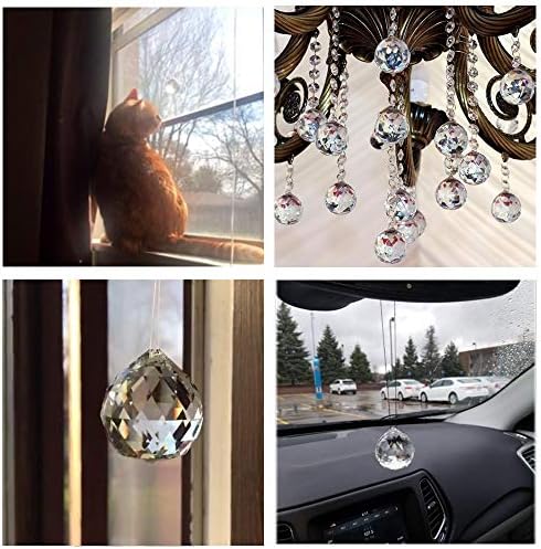 Suncatcher Crystals Ball Prism Window Rainbow Maker with Chain for Easy Hanging 40 mm 2 Pack