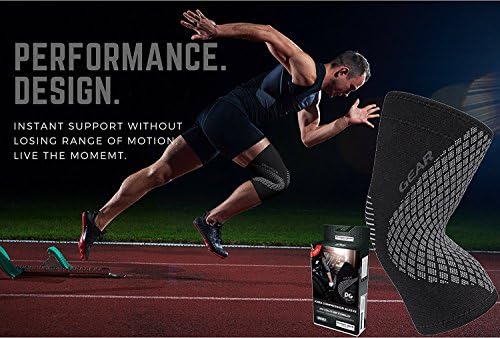 Physix Gear Knee Compression Sleeve for Men & Women - Best Compression Knee Brace for Walking, Running, Gym, Basketball, Weightlifting,Workout, Sports - Knee sleeves Support Compression & Stability
