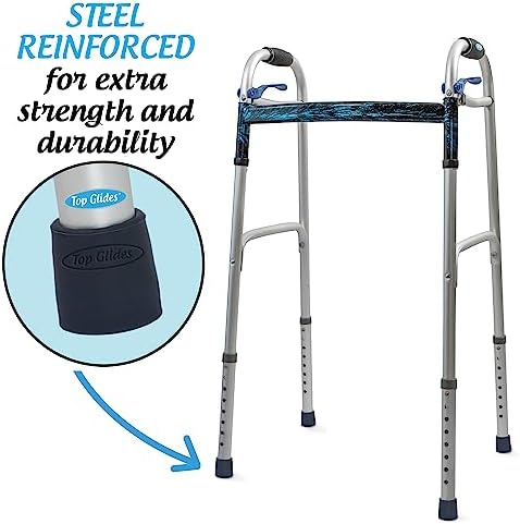 Steel-Reinforced Walker Glide Tips (Gray, 1 1/8")