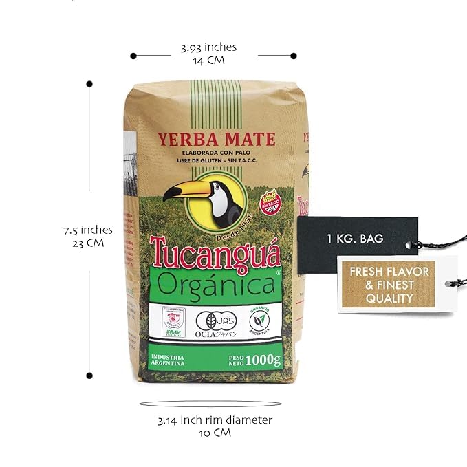 Tucanguá Organic Yerba Mate Loose Leaf Tea Traditional South American Tea Drink 2.2 lb 1 kg