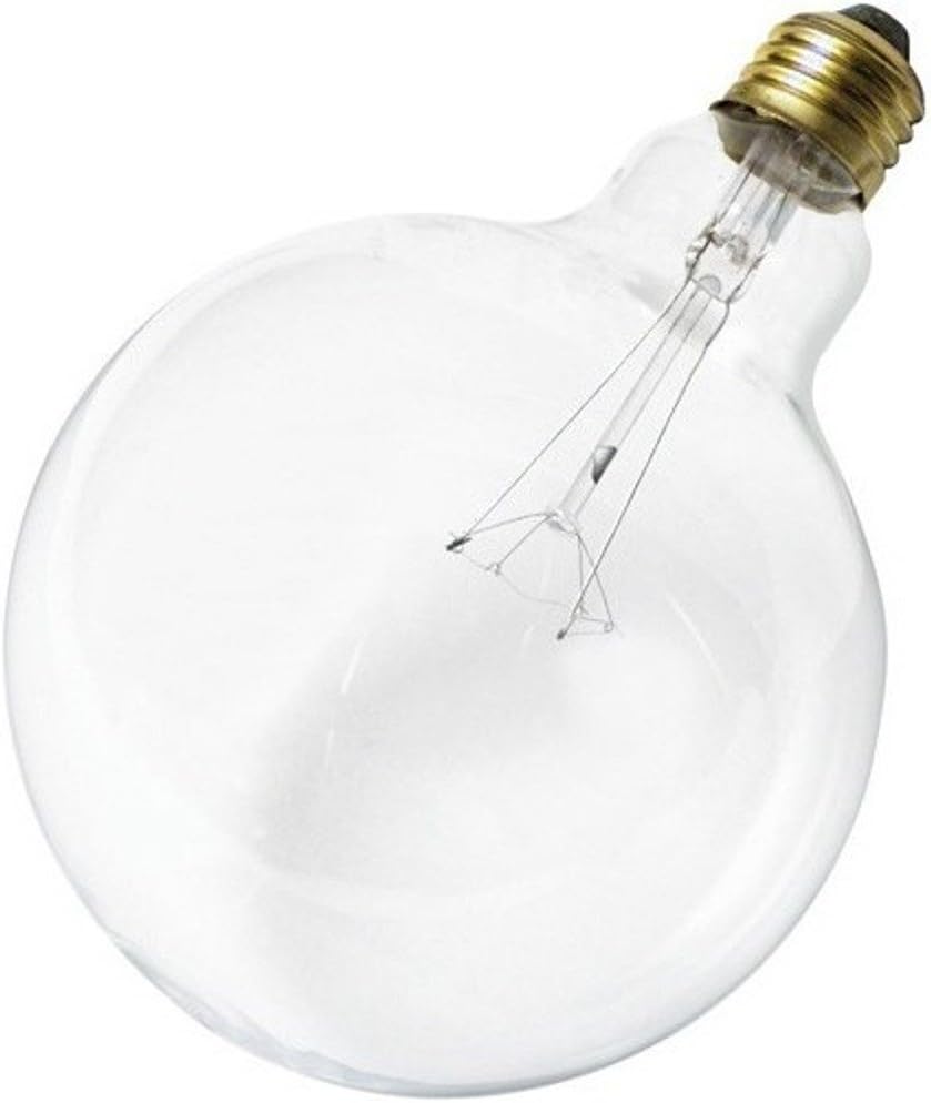 Satco S3013 100-Watt G40 Incandescent Light Bulb, Clear, 4000 Average Rated Hours, 1150 Lumens, Medium Base, 2700K CCT (Kelvin), 100 CRI, Dimmable