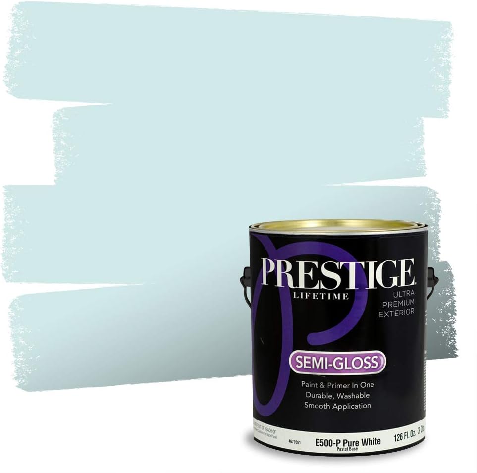 PRESTIGE Paints Exterior Paint and Primer In One, 1-Gallon, Satin, Comparable Match of Sherwin Williams* Blue Nile*