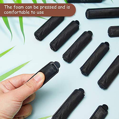 WILLBOND 40 pcs Sponge Hair Rollers, 0.6 Inch, Black