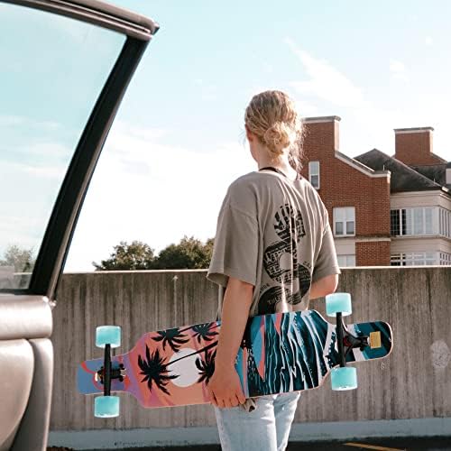 Playshion 39 Inch Drop Through Longboard Skateboard for Beginners