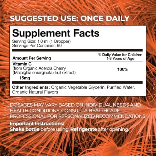Premium Liquid Multivitamin For Kids | Sugar Free Kids Vitamins | 100% DV of 14 Vitamins for Kids | Multivitamin for Children Ages 4+ | Great Tasting, Non-GMO, Max 98% Absorption Rate- 16 oz, 32 Serv