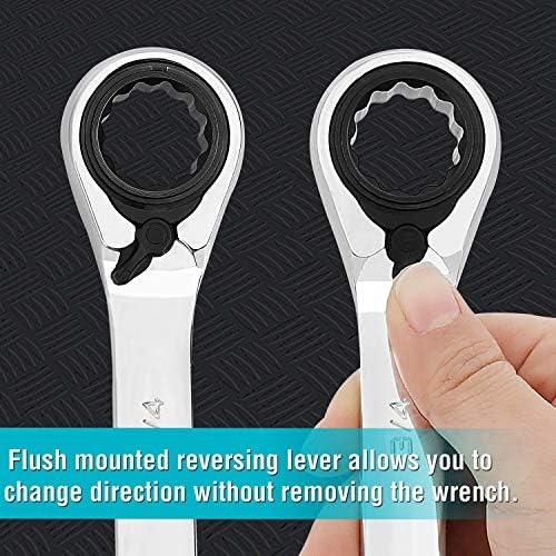 DURATECH Reversible Ratcheting Combination Wrench Set, SAE, 9-Piece
