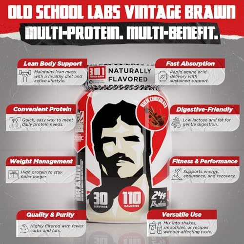 Old School Labs Protein Powder Isolate from Egg, Milk & Beef, 2.1 lbs | For Building Muscle, Endurance & Post-Workout Recovery for Men & Women
