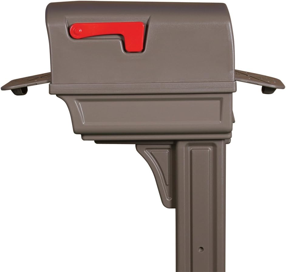 Gibraltar Mailboxes Gentry Large Capacity Double-Walled Plastic Green, All-In-One Mailbox & Post Combo Kit, GGC1G0000
