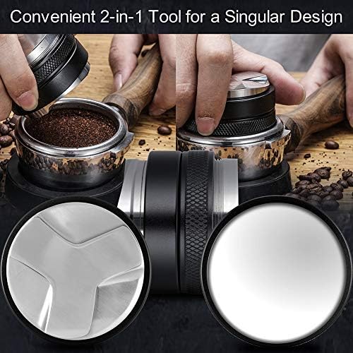 MATOW 53mm Coffee Distributor and Tamper, Dual Head Coffee Leveler Compatible with Breville 54mm Portafilter