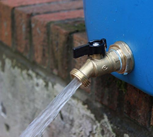 RBS022 Brass Rain Barrel Spigot(3/4" Quarter Turn Ball Valve w/ Bulkhead Fitting and Thread Tape)