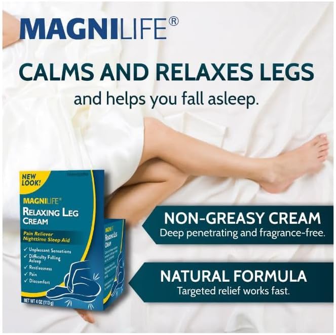 MagniLife Relaxing Legs Sublingual Tablets, 125 Count, Quick-Dissolving Homeopathic Pain Reliever & Nighttime Sleep Aid, Helps Calm Restless Legs, Discomfort & Sleepless Tossing