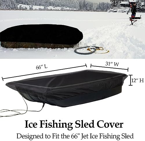 YardJoyliz Jet Sled Cover Waterproof Sled Travel Cover for Ice Fishing Shelter Travel