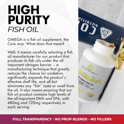 Core Nutritionals Omega Fish Oil, Heart Health Support, 120 Softgels