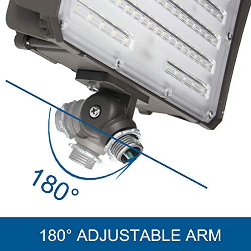 DAKASON 2 Pack 100W LED Flood Light Outdoor, Dusk-to-Dawn Photocell Adjustable Knuckle Mount, 13000LM 5000K Replaces 350W HPS/MH 100-277Vac