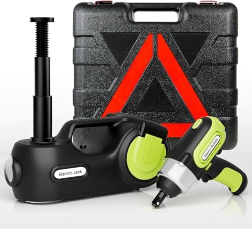 E-HEELP Electric Car Jack Kit 5 Ton 12V with Impact Wrench, 6.1-17.7 in