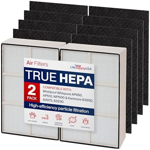 1183054K HEPA Filter Replacement Compatible with Whirlpool Whispure AP450, AP510, WP500 & Kenmore 83200, 83375, 83230 Air Purifiers by LifeSupplyUSA