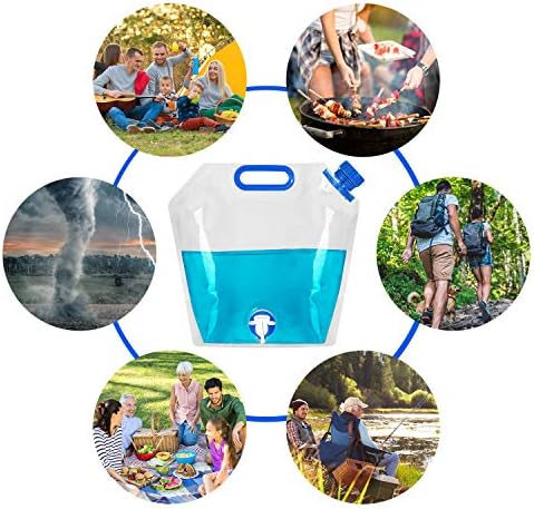 Collapsible Water Container, BPA Free Food Grade Clear Plastic Water Jug with Spout for Sport Camping Riding Hiking, Foldable Emergency Water Bottle