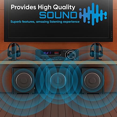 Pyle Wireless Bluetooth Home Audio Amplifier - 100W 5.1 Channel Home Theater Receiver, Surround Sound w/ HI Def In and Out, RCA In, Subwoofer Out