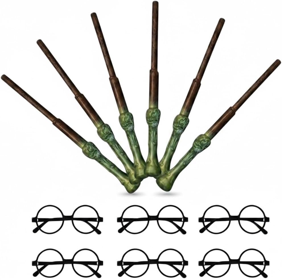 12 Pack Wizard Wands – Plastic Costume Accessories for Magic-Themed Parties, Dress Up, Halloween & Cosplay, Birthday Parties, Party Favors, Goodie Bags, Photo Props
