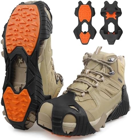 Spikeless Ice Cleats Slip On Spikeless Footwear Traction Aids for Slick Wet Slippery Surface Men Women Full-Foot Rubber Tread for Ice Shoes Grippers