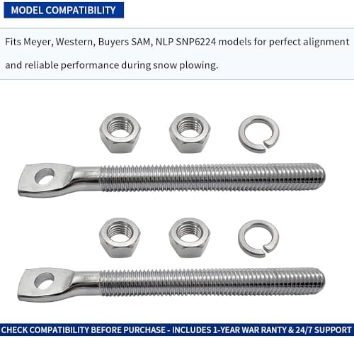 2PCS 5/8" Snow Plow Trip Spring Eye Bolt 1/2" Hole for Buyers SAM 1302005, NLP SNP6224,Meyer 09124,Western 90493K