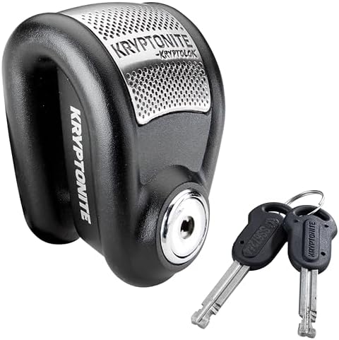 Kryptonite Motorcycle Alarm Disc Lock, 120dB Anti-Theft Brake Pin Lock