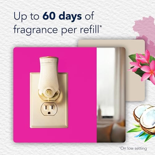 Glade PlugIns Refills Air Freshener Starter Kit, Hawaiian Breeze, Scented and Essential Oils for Home and Bathroom, 0.67 Fl Oz, 1 Warmer + 1 Refill