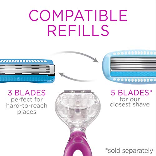 Schick Hydro Silk 3 Razors for Women with 2 Razor Blades Refills