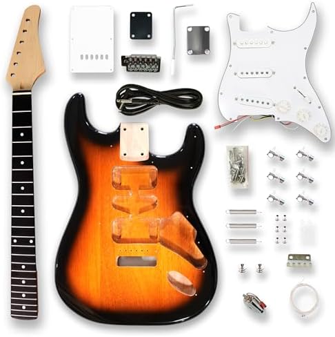 DIY Electric Guitar Kits, okoume Body maple neck & composite ebony fingerboard