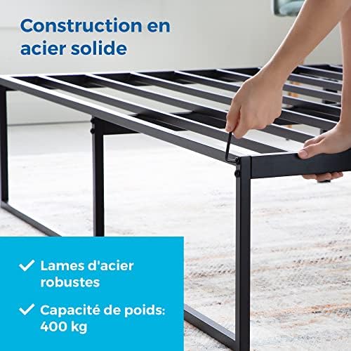 Linenspa Folding Metal Platform Bed Frame - Easy Assembly - Sturdy Steel - No Box Spring Needed - Underbed Storage - Mattress Foundation - 14" High