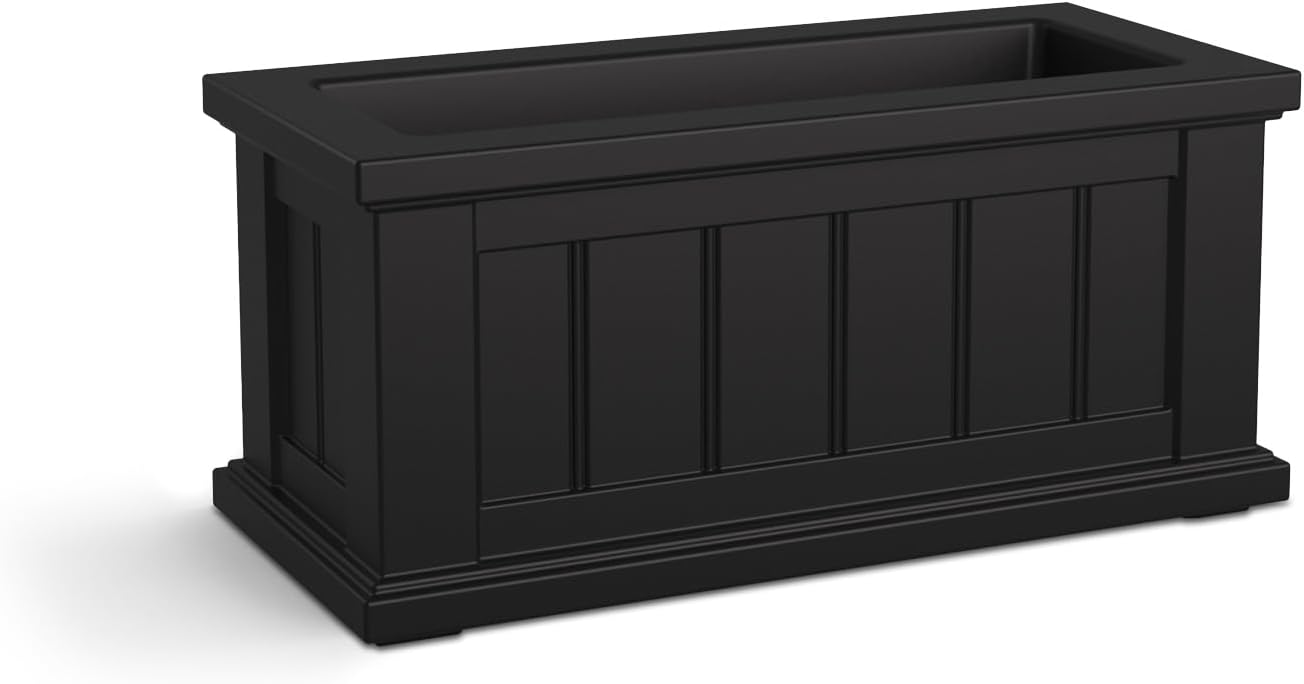 Mayne Cape Cod 24in Self-Watering Rectangular Planter, White | Self-watering, All season, Fade resistant, Double-wall design, 15-year warranty