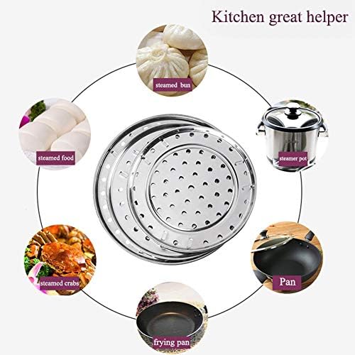 NRDBEEE Round Stainless Steel Rack 7.6" 8.5" 9.33" Inch Diameter Steaming Stand Canner Canning Racks Steamer Insert Stock Pot Steaming Tray Stand