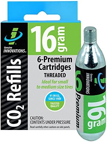 G2153, Bicycle CO2 Cartridges, Threaded, 16g, Pack of 6