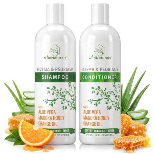 Eczema Psoriasis Shampoo & Conditioner Set for Men & Women - Anti Dandruff Shampoo for Dry Scalp & Hair - Seborrheic Dermatitis for Itchy Scalp Treatment - Eczema for Psoriasis