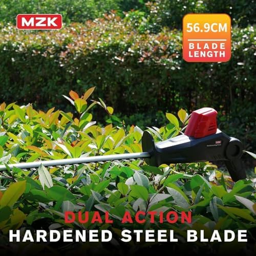 MZK 20V 22-Inch Cordless Hedge Trimmer with 2 x 4Ah Batteries