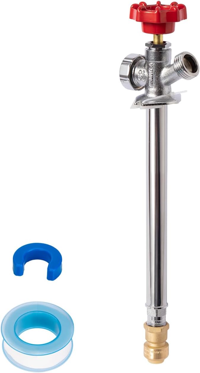 SUNGATOR 8 Inch Frost Free Sillcock, 1/2" Push Connect x 3/4" GHT Hose Bibb