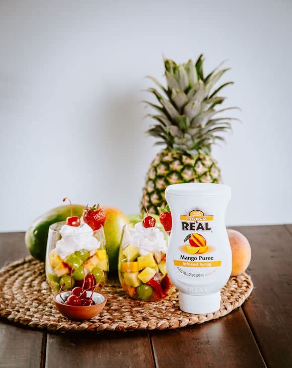 Reàl Infused Exotics Tropical Fruit Syrup Variety, 16.9 Fl Oz, 6 Pack | Coconut, Mango, Passion Fruit, Pineapple, Kiwi | Drink & Recipe Use