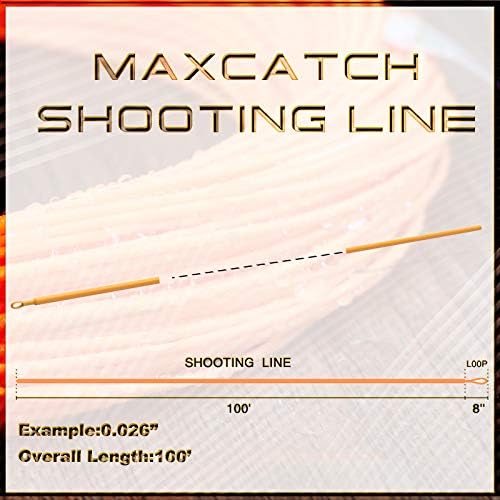 Maxcatch Fly Line Floating Shooting Line/Running Line with Front Loop, 20LB/30LB, .026’’ .032’’ .037’’ .042’’