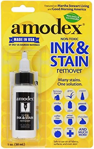 Amodex Ink and Stain Remover Unique Soap Liquid Formula 4 fl oz Bottle