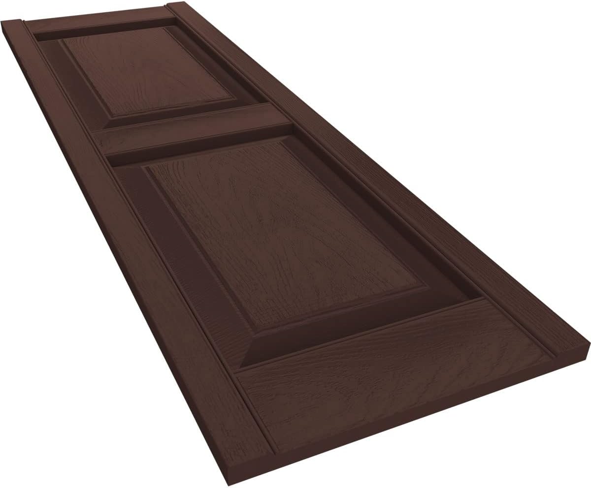 Ekena Millwork LP2S14X05500MG Lifetime Vinyl Standard Two Equal Panels with Raised Panel Shutters, 14 3/4" W x 55" H, Midnight Green, 1 Piece