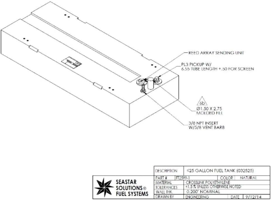 Moeller Marine, Below Deck Permanent Fuel Tank, for Boats Built Before 2011
